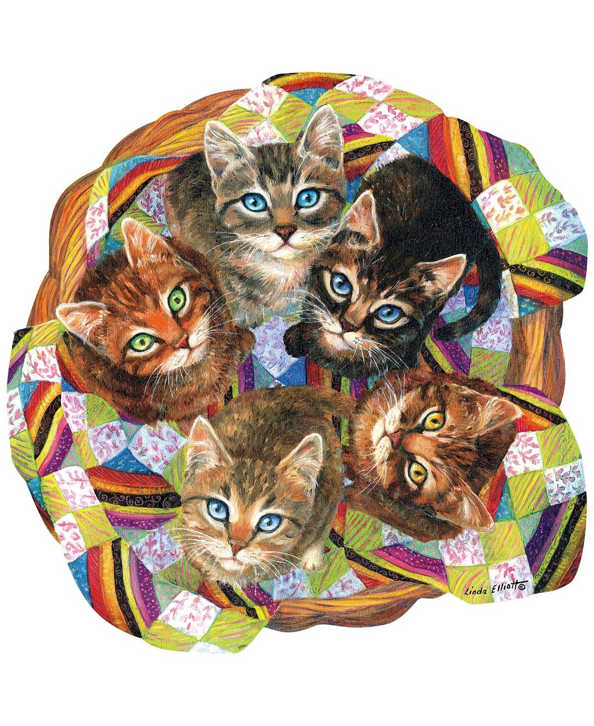 SunsOut Kitten Basket 750 piece Jigsaw Puzzle for Adults Special Shape