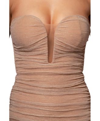 Women's Metallic Mesh Maxi Dress