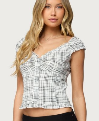 Women's Dolsy Plaid Button Up Top