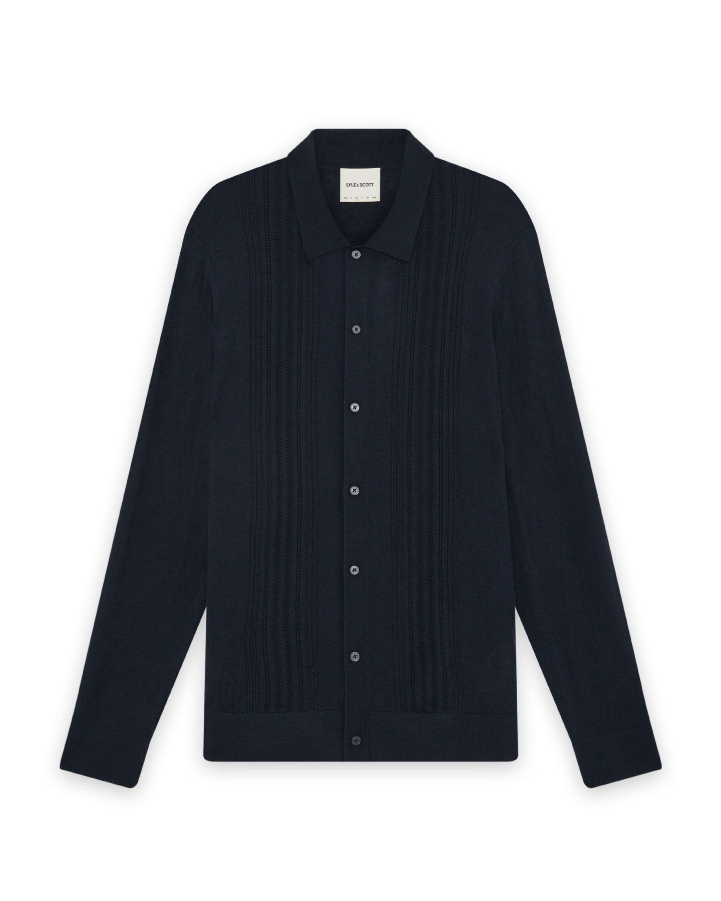 Мужская рубашка Lyle & Scott Long Sleeve Cable Knitted, цвет: Карбоновый — фото 4