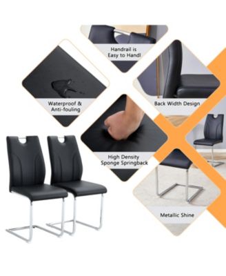 Black PU Dining Chair Set (6)