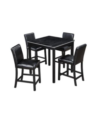 Elegant Counter-Height Dining Set Table & 4 Upholstered Chairs