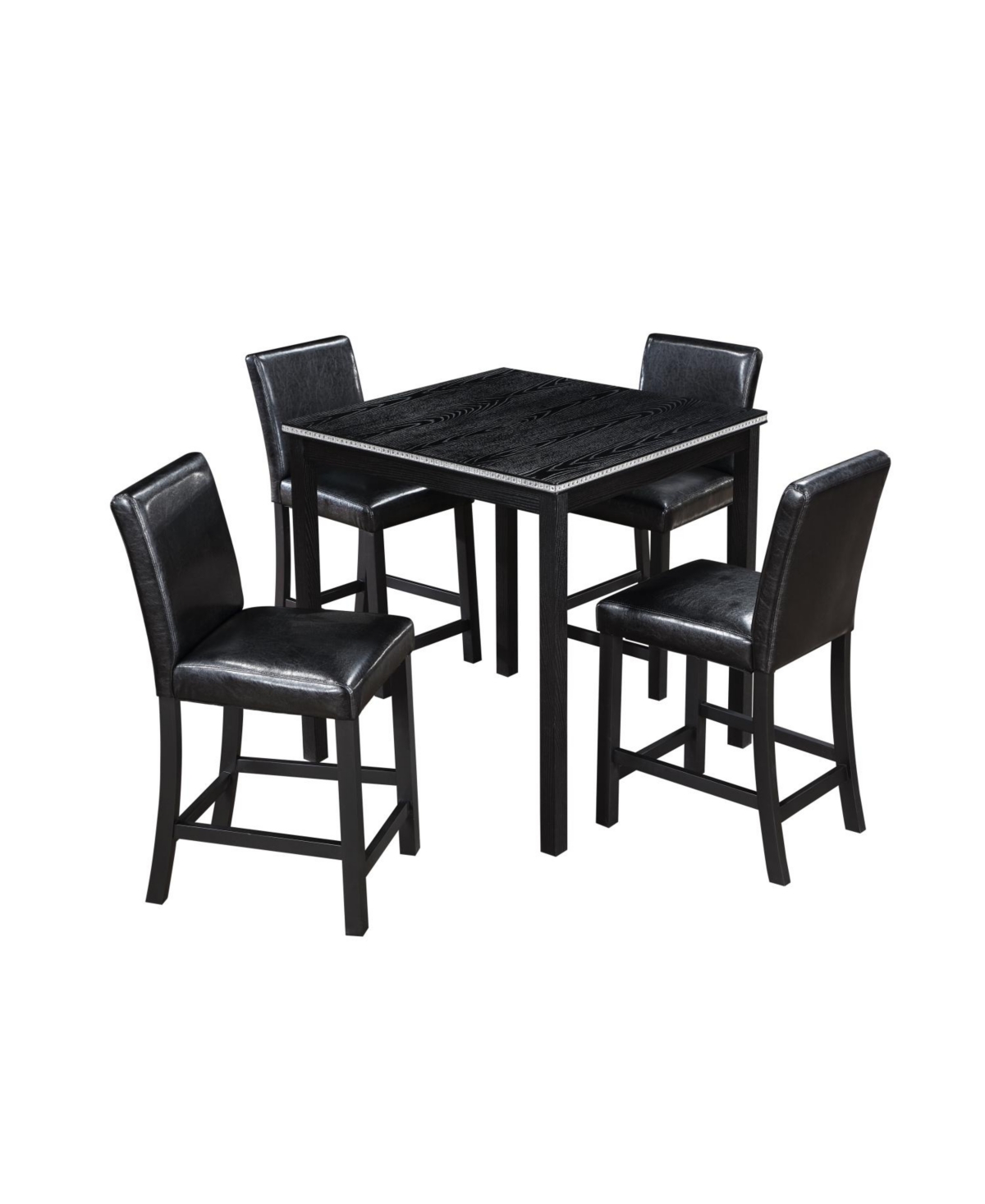 Simplie Fun Elegant Counter-Height Dining Set Table & 4 Upholstered Chairs
