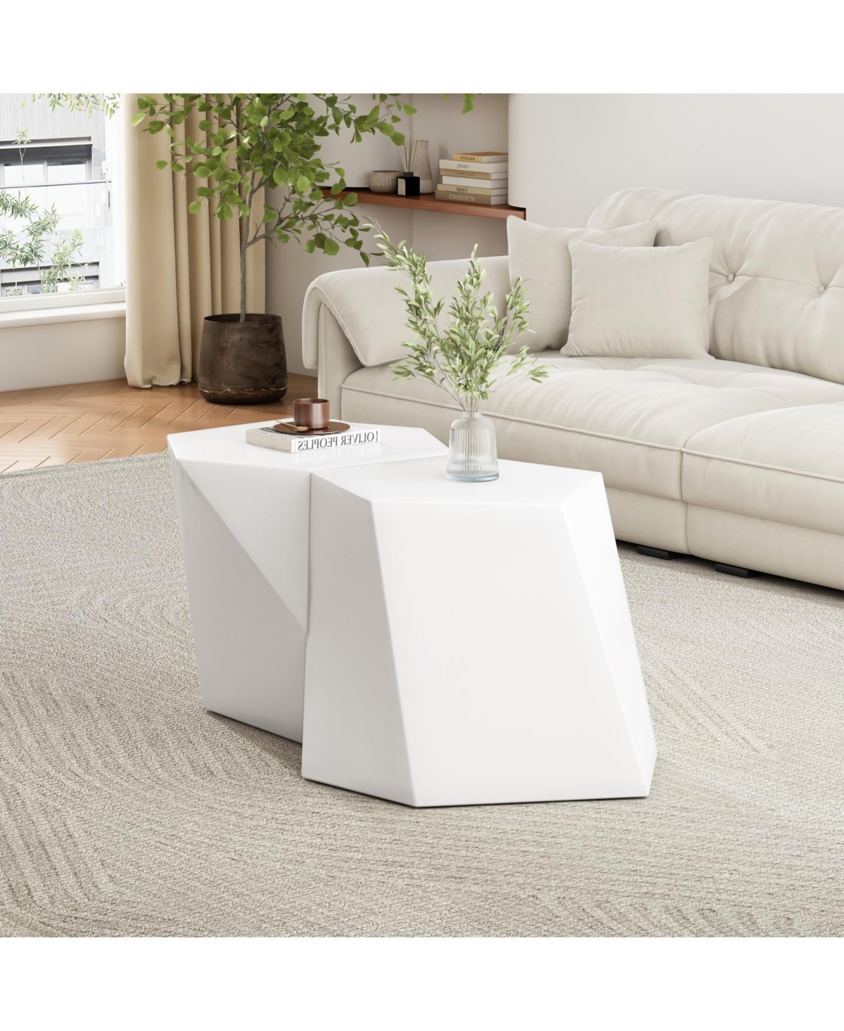 Streamdale Furniture Geometric Coffee Table Set - Modern Nesting Tables