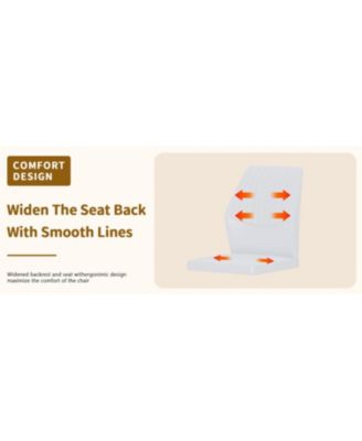 Luxury White PU Dining Chairs - Set of 4 Black Metal Legs