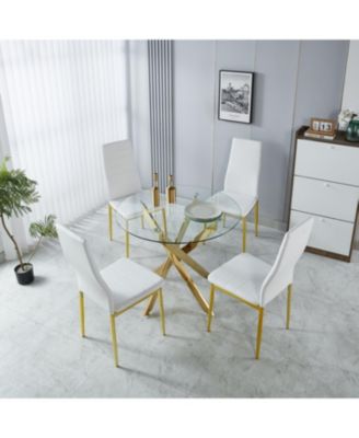 Mid-Century Glass Top Dining Set