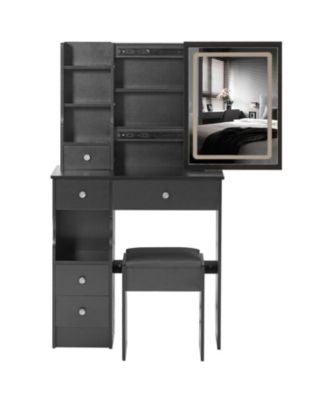 LED Mirror Vanity Table with Stool