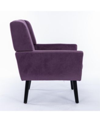 Velvet Accent Chair with Black Legs