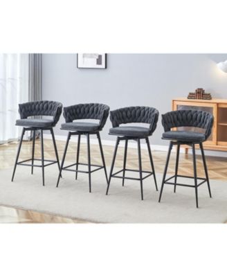 Swivel Bar Stools Linen Seats 300lb Capacity