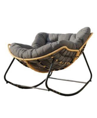 Outdoor Rocking Chair, Patio Egg Chair, Indoor Papasan, Rattan Wicker