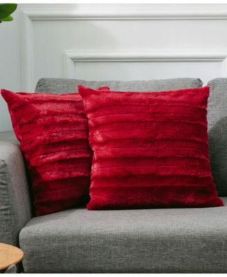 Faux-Fur 2-Pack Decorative Pillows, 20" x 20"