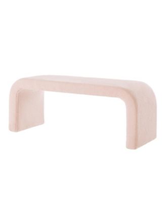 U-Shaped Teddy Ottoman Bench Set of 3- Pink