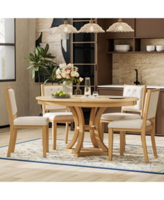 Streamdale Retro 5-Piece Extendable Dining Set (Natural)