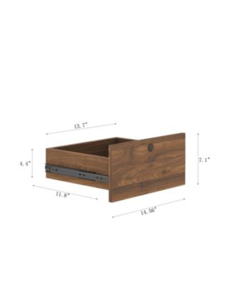 Streamdale Nightstands Set of 2, Charging, Night Light, Bookshelf, Storage, Wood