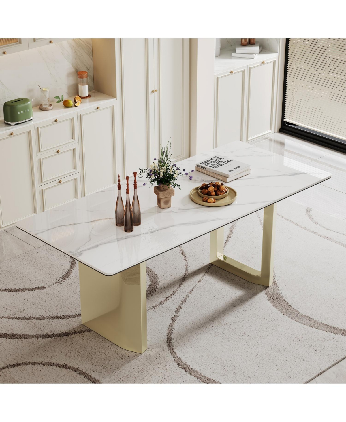 Streamdale Furniture Sintered Stone & Glass Top Dining Table