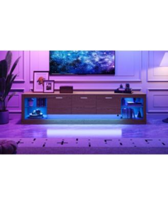 78" Modern TV Stand with Cabinets & Open Shelves, Fits TVs up to 90