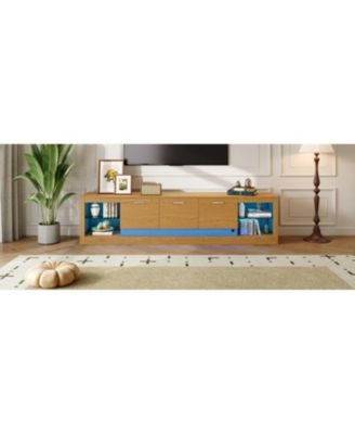 78" Modern TV Stand with Cabinets & Open Shelves, Fits TVs up to 90