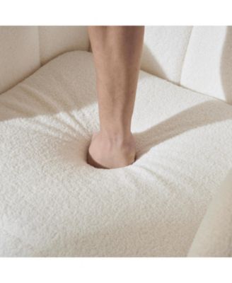 Streamdale White Teddy Fabric Accent Chair