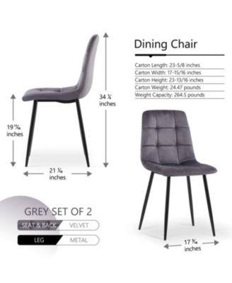 Velvet Dining Chairs (Set of 2)