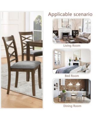 Streamdale Walnut Wood Dining Chairs Set of 4