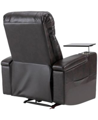 Premium Power Recliner with Storage Arms, Cupholders, Swivel Tray Table and Cell Phone Stand