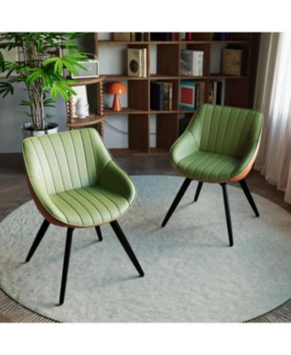 Medieval Modern Dining Chairs Set of 2(Green & Orange)