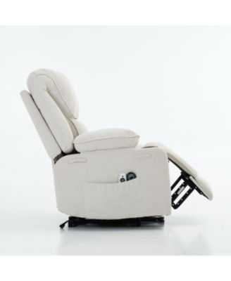 Streamdale Ivory Remote-Controlled Heating and Massage Assistive Recliner for Seniors