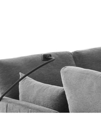  Modern Sectional Sofa U-Shaped Couch w/ Ottoman, USB & Phone Holder - Grey
