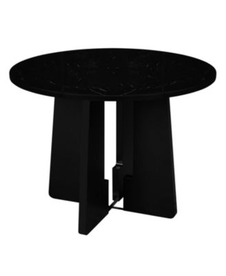 43" Faux Marble Round Dining Table - Mid-Century Modern