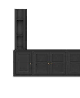 Modern Entertainment Center Wall Unit - 80" TV Stand, Black