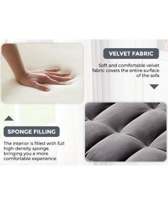 55" Velvet Convertible Sofa Bed - Dark Grey