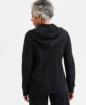 Women's Waffle-Knit Full-Zip Hoodie