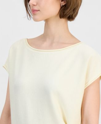 Juniors' Boat-Neck Cap-Sleeve Sweater