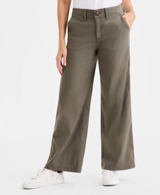 Women's Wide-Leg Herringbone Pants