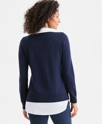 Women's Two-Fer V-Neck Sweater