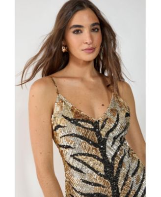 Women's Sequin Strappy Mini Dress
