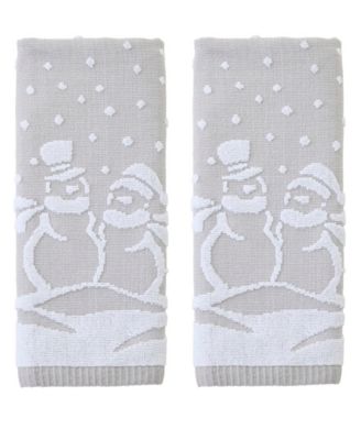 Scenic Snowmen Jacquard Hand Towel, Set of 2