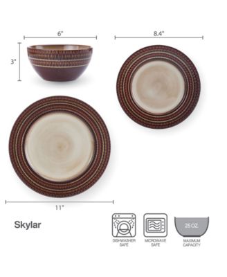 Skylar 12 Pc. Dinnerware Set, Service for 4