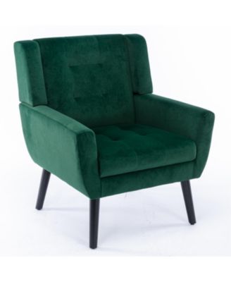 Velvet Accent Chair with Black Legs