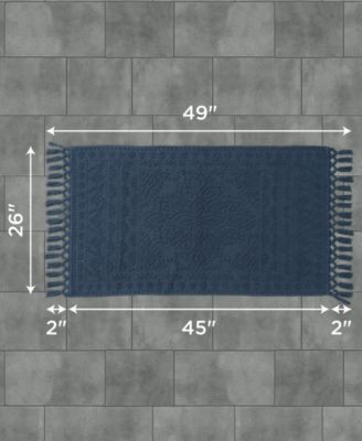 French Connection Nellore Fringe Cotton Bath Rug, 26" x 49"