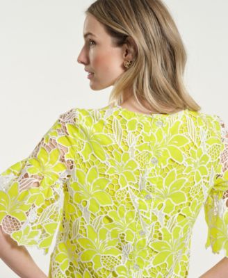 Women's Boxy Eyelet Crewneck Top