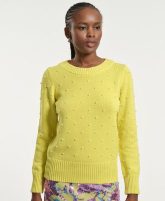 Women's Beaded Crew Neck Sweater