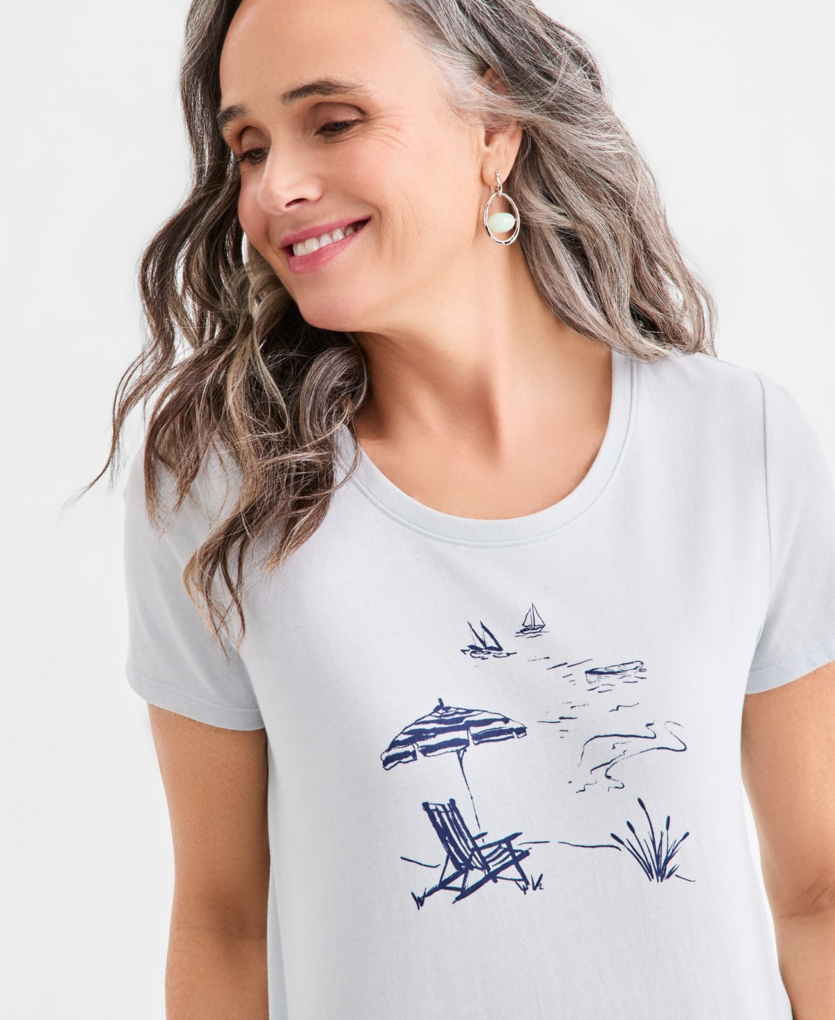 Style & Co Petite Crewneck Short-Sleeve T-Shirt, Macy's Exclusive