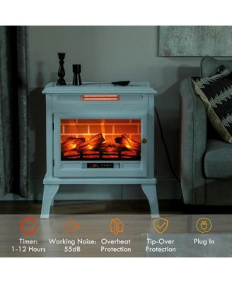 24" Freesding Electric Fireplace Stove w/ Realistic Flame
