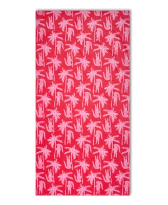 All-Over Crocodile Palm Print Cotton Beach Towel, 36" x 72"