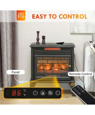 24" Freesding Electric Fireplace Stove w/ Realistic Flame