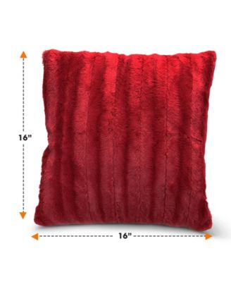 Plush Reversible Faux Fur 2-Pack Decorative Pillow, 16" x 16"