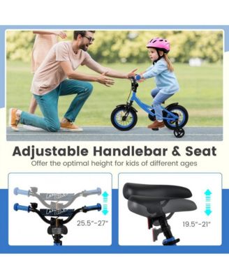 Inch Kids Bike with Training Wheels and Adjustable Seat