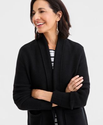 Women's Open Front Stitch Cardigan Sweater