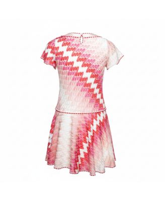Women's Pink Chevron Pattern Knit Dress